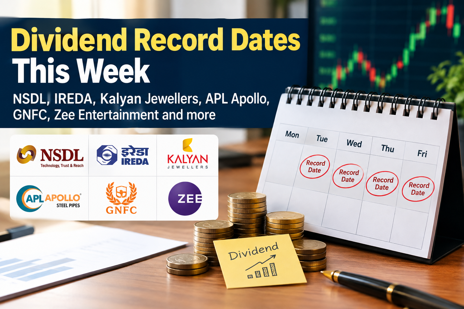 Dividend Alert: NSDL, IREDA, Kalyan Jewellers and 11 other stocks to turn ex-dividend this week