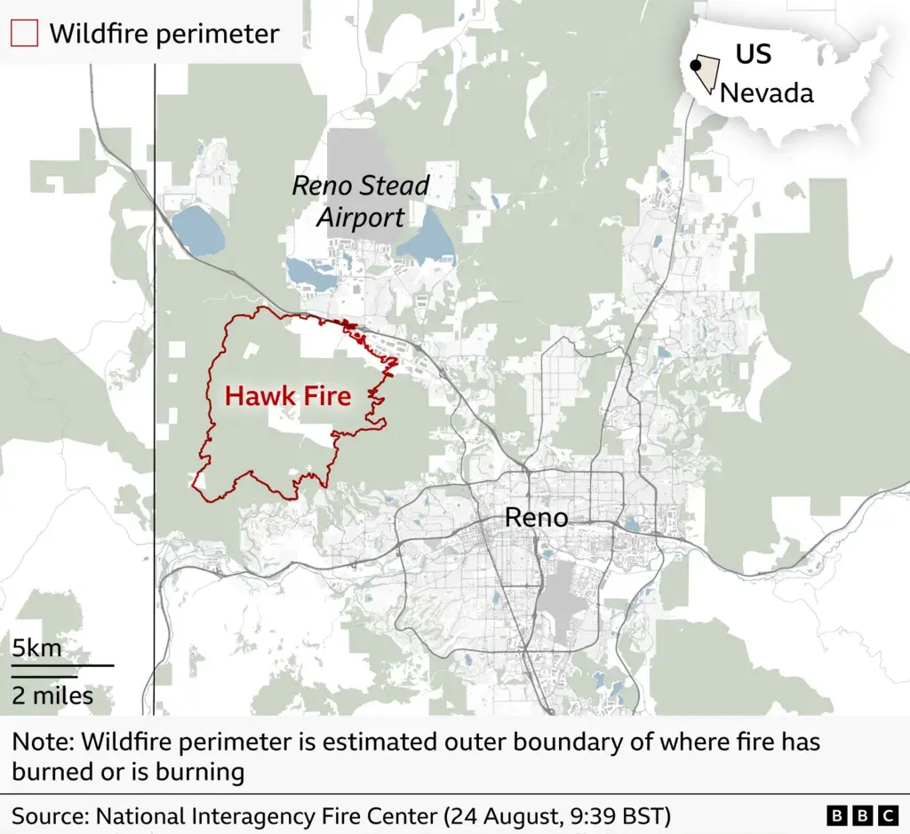Nearly 90,000 Evacuated as Fast-Moving Wildfire Reaches Reno Outskirts in Nevada